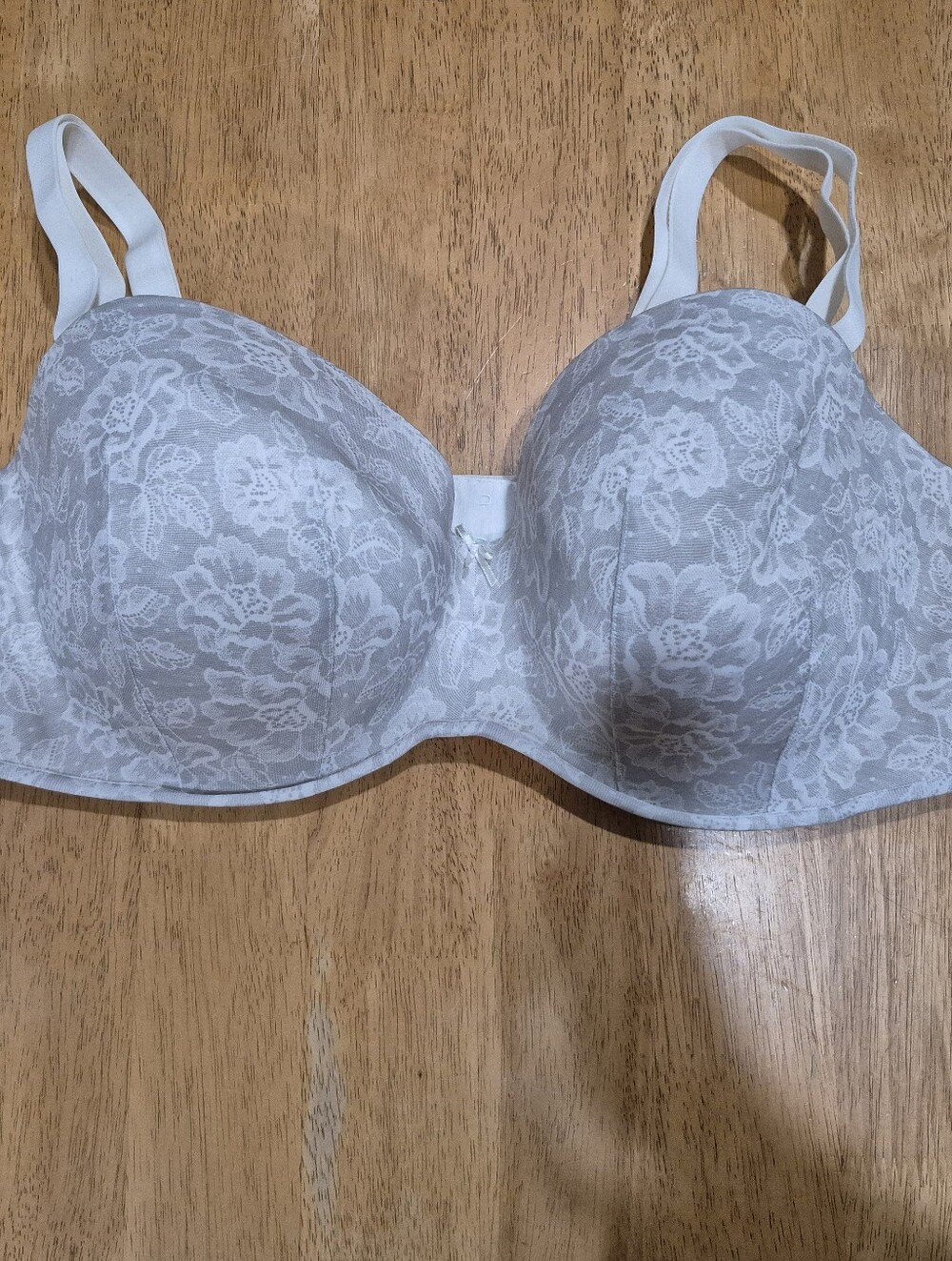 EUC Cacique White Ivory Floral Full-Coverage Underwire Bra